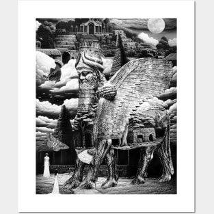 Lamassu Statue Guardian Ancient Mesopotamia Sumeria Assyria Posters and Art